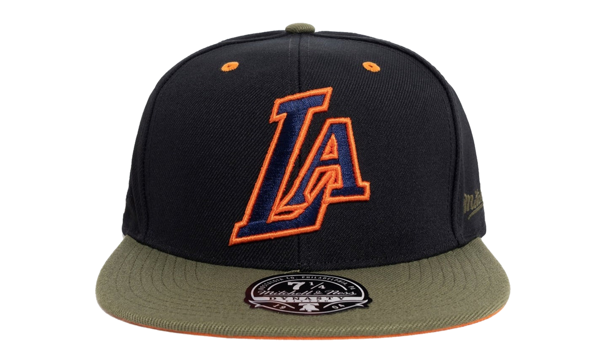 NBA Hardwood Classics Take Flight Fitted Cap "Los Angeles Lakers - Black / Green" HHSF5082 LALYYPPPBKGN