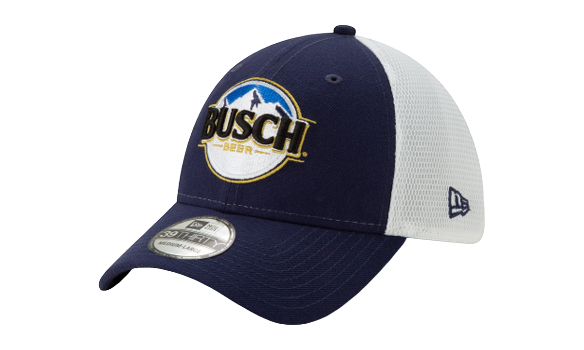 39THIRTY Busch Beer NASCAR Kevin Harvick Flex Fit Hat "Navy and White" NE728