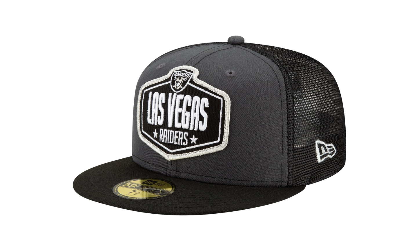 59FIFTY Las Vegas Raiders 2021 Draft Fitted Hat "Graphite / Black - Brim" NE783