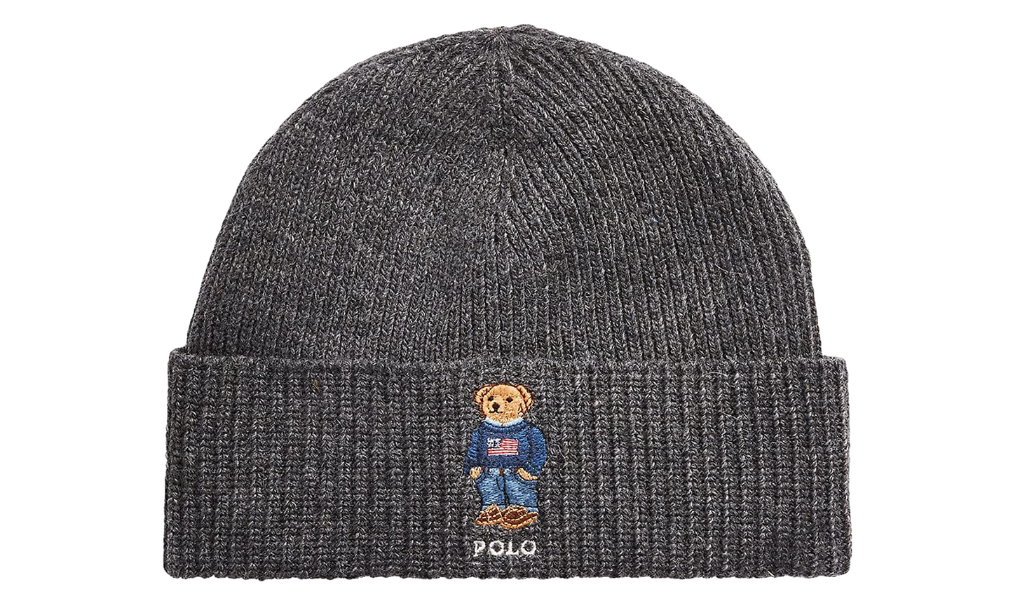 SOLID FLAG BEAR BEANIE "Charcoal" PC0873 032