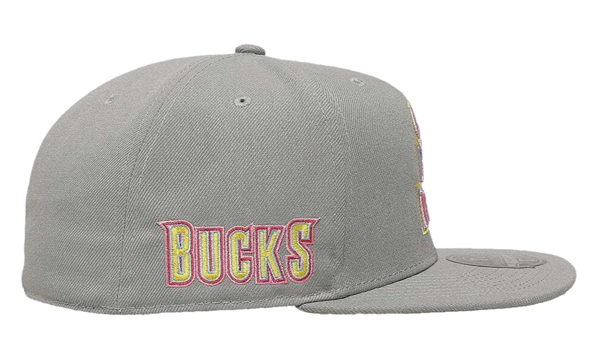 NBA Hardwood Classics Til Dawn Fitted Cap "Milwaukee Bucks - Grey" 6HSFSH21423 MBUGREY