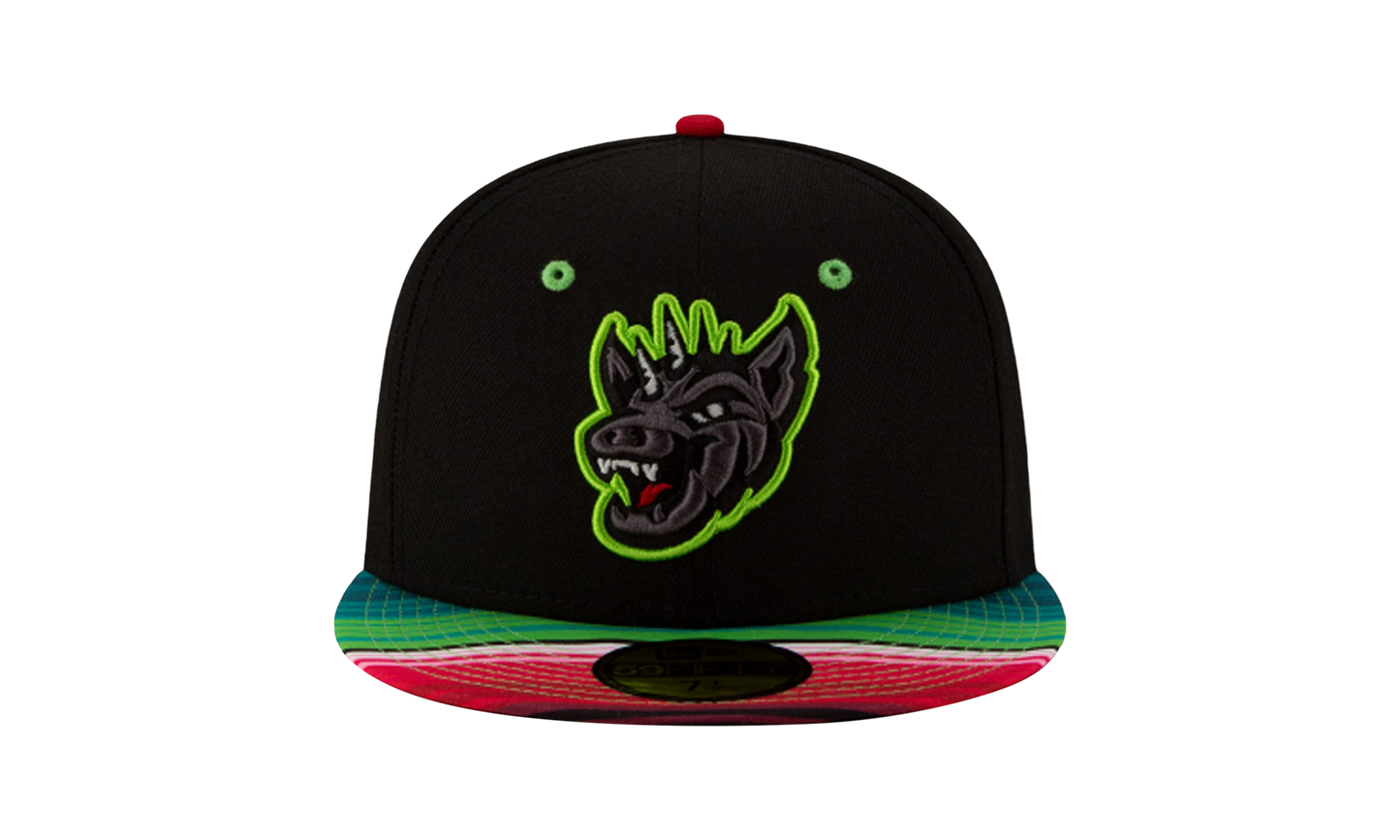 59FIFTY Round Rock Express Copa de la Diversión Theme Night 'Chupacabras' Fitted Hat "Black / Multicolor - Brim" NE745