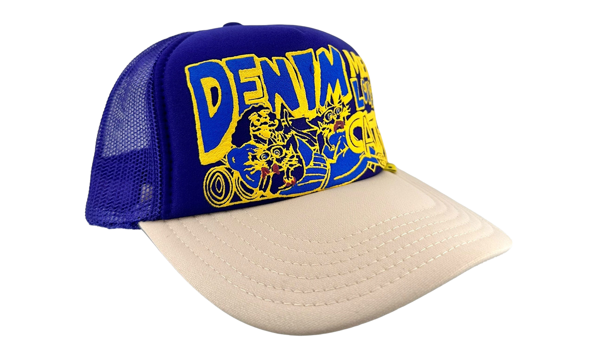 Denim Men Love Cats Trucker Hat "Natural Purple" KAP021