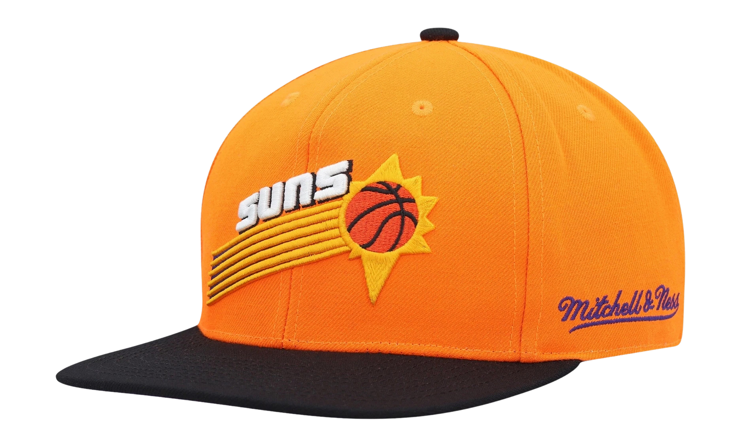 NBA Hardwood Classics Team Side Fitted Cap "Phoenix Suns - Orange / Black" 6HSFSH21302 PSUORBK