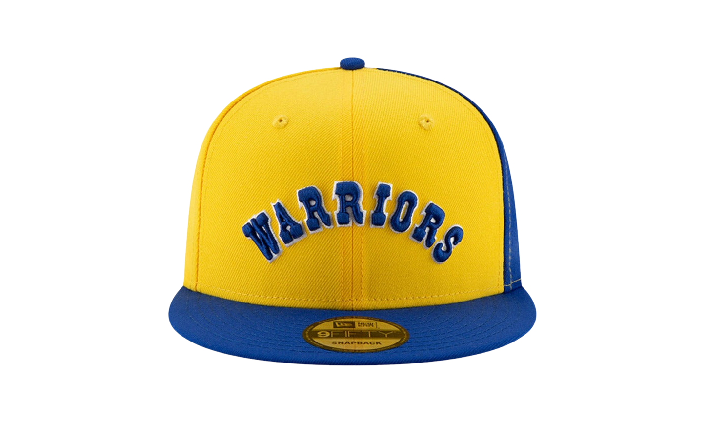 9FIFTY Golden State Warriors HWC Road Uniform Snapback Hat "Yellow / Blue / White / Blue - Brim" NE694