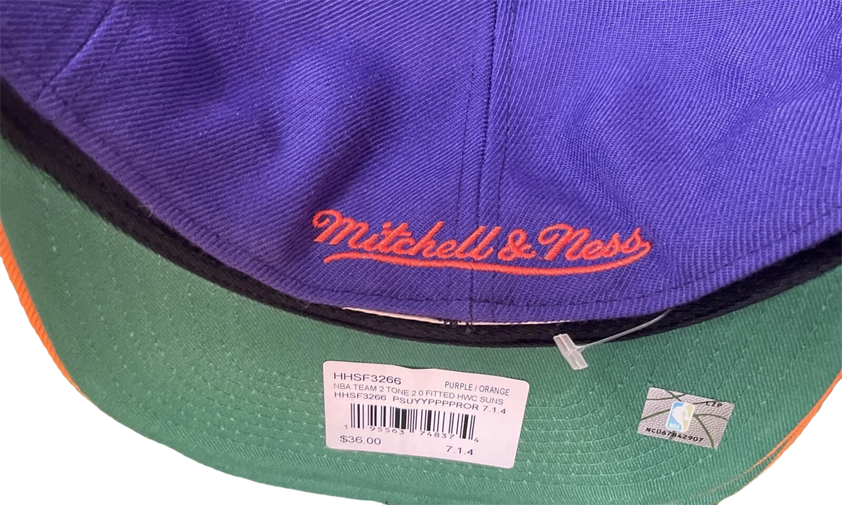 NBA Hardwood Classics Team 2-Tone 2.0 Fitted Cap "Phoenix Suns - Purple / Orange" HHSF3266 PSUYYPPPPROR