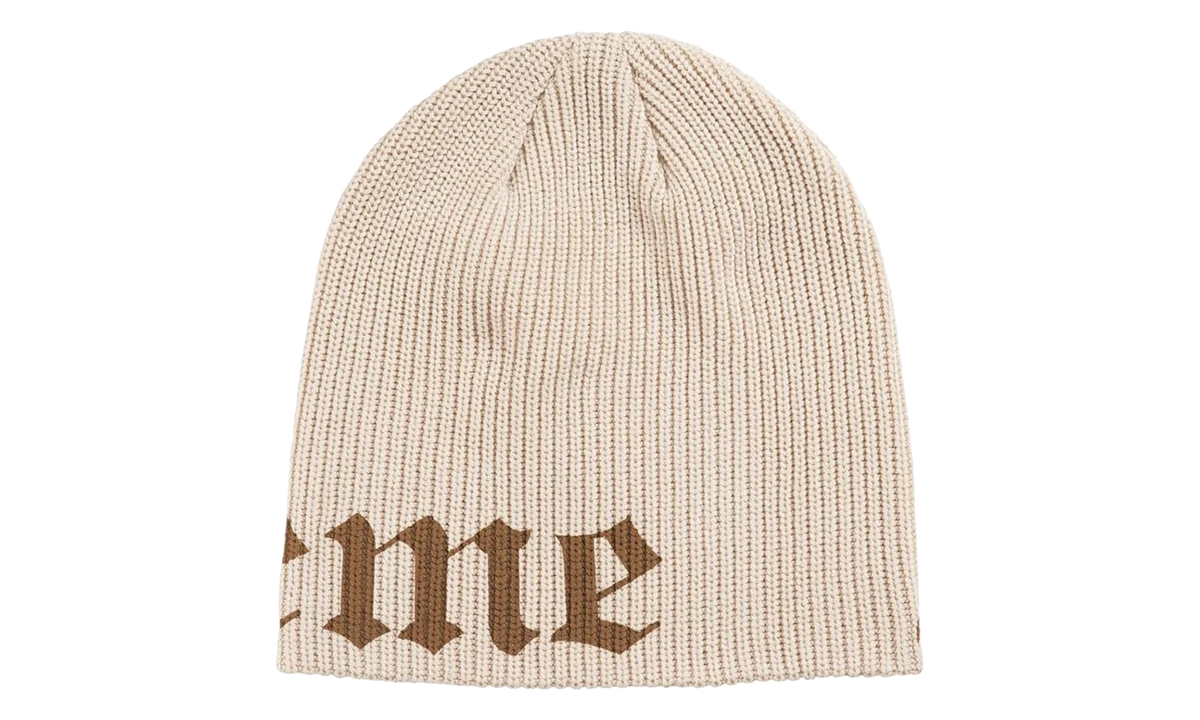 Old English Printed Beanie "SS26 - Stone" SU27144