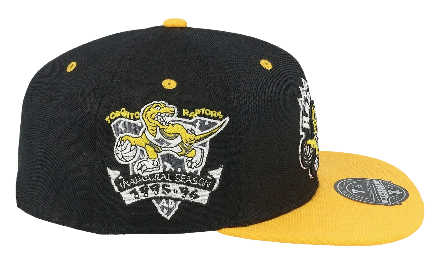 NBA Hardwood Classics Yellow Toe Fitted Cap "Toronto Raptors - Black / Yellow" 6HSFSH21501 TRABKYW