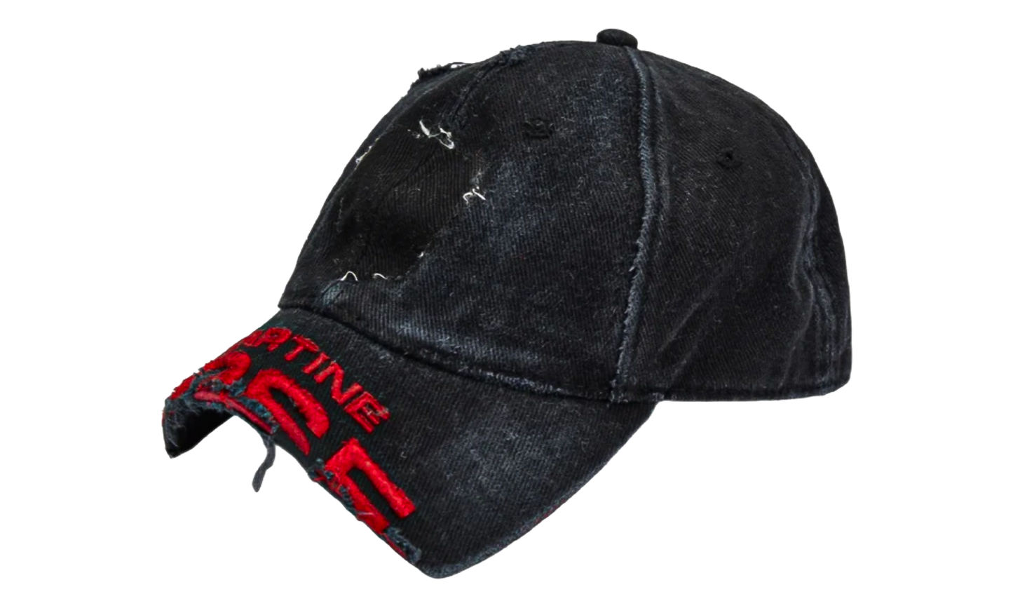 Distressed Logo Cap "Washed Black" 1130WP13002BLACK