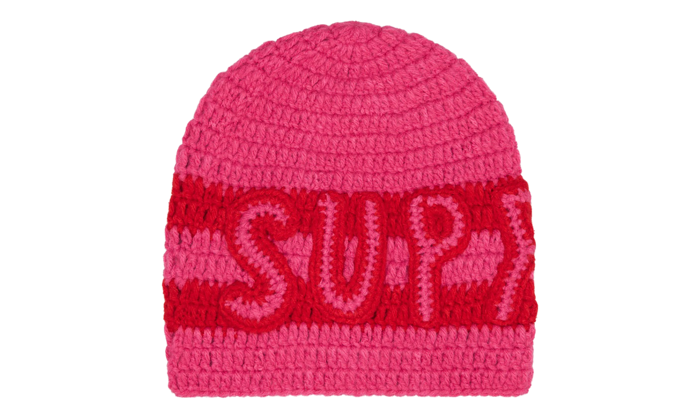 Crochet Logo Beanie "FW25 - Pink" SU27868