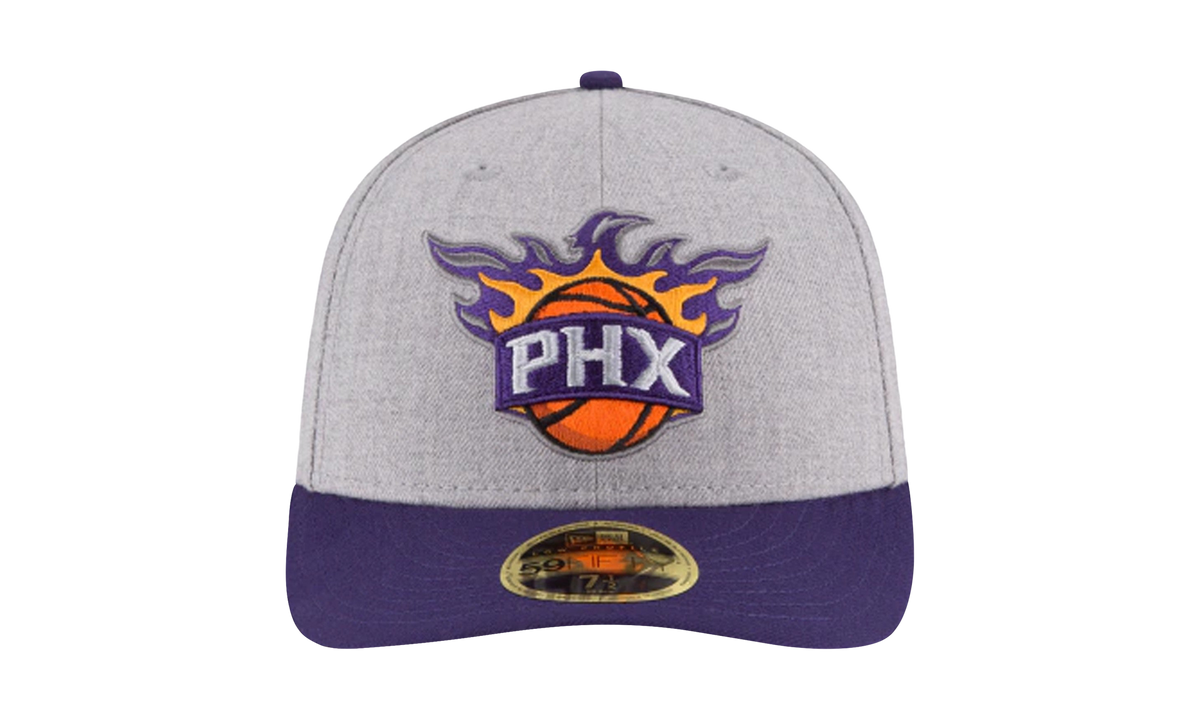 59FIFTY Phoenix Suns Low Profile Authentic Fitted Hat "Grey Heather / Purple - Brim" NE950