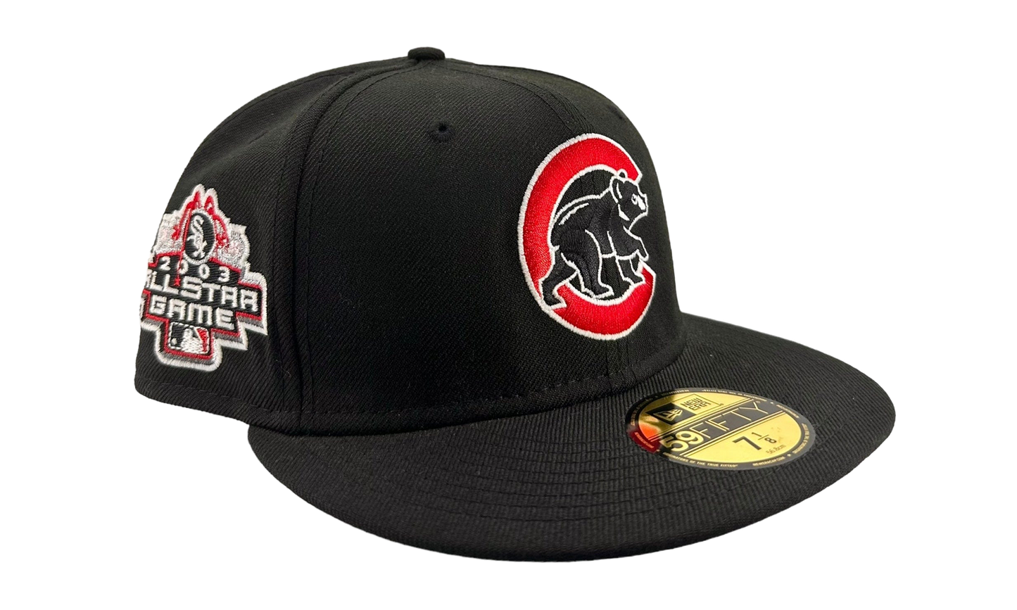 59FIFTY Chicago Cubs Fitted Hat "Pink Brim All Star Patch Black" NE1232