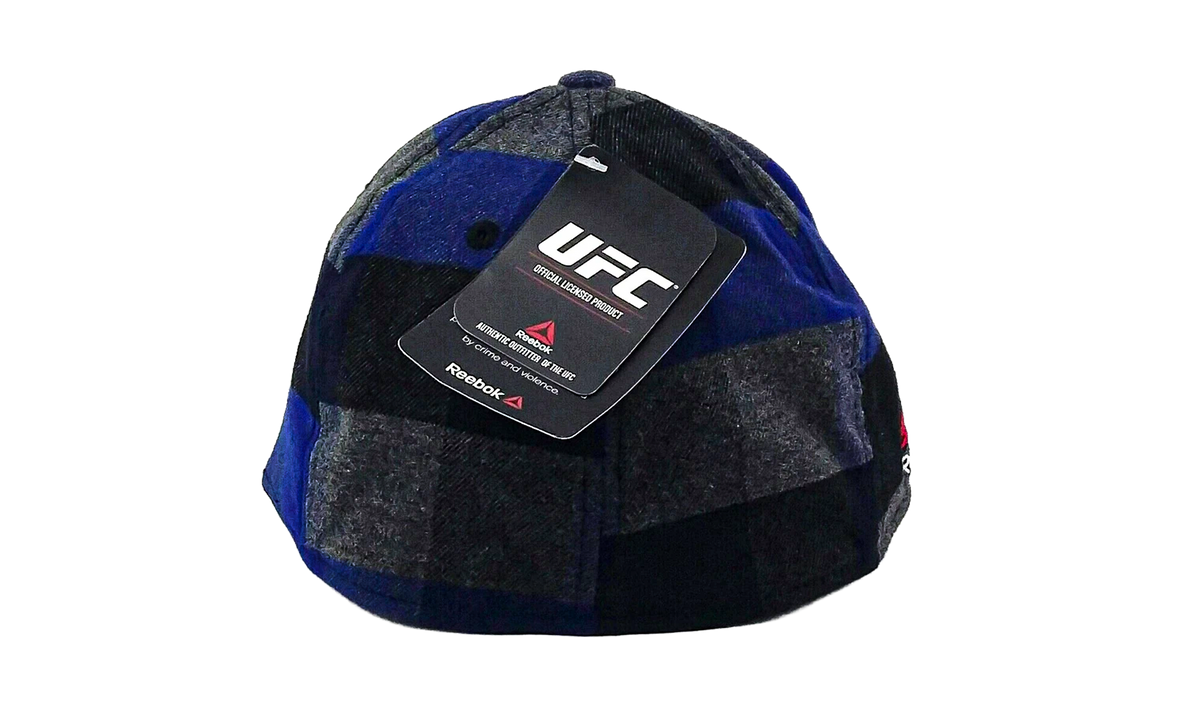 UFC Buffalo Plaid Flannel FVF Flex Hat "Blue / Grey / Black" M850Z 003 UUFC
