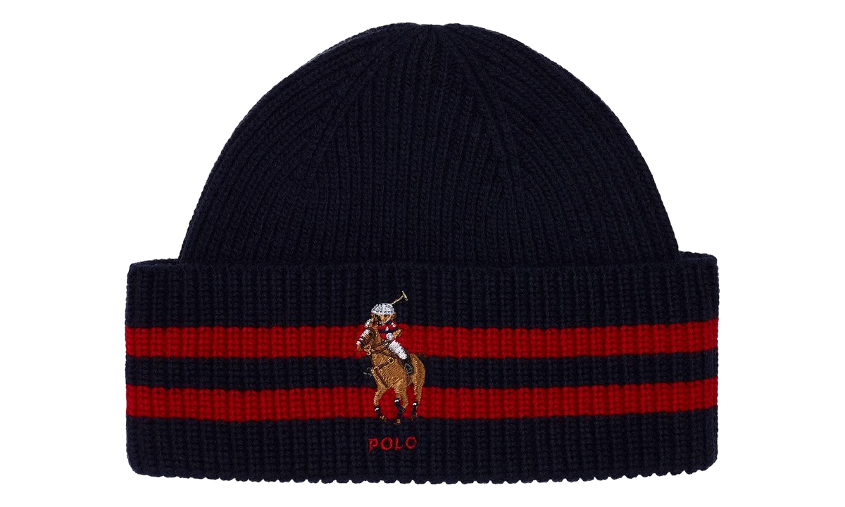 STRIPE CUFF BEAR BEANIE "Navy" PC0818 412