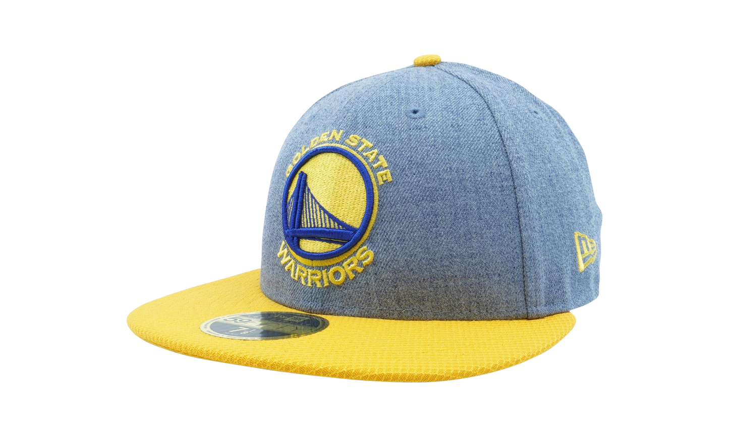 59FIFTY Golden State Warriors Change Up Fitted Hat "Light Blue Denim / Yellow - Brim" NE1122