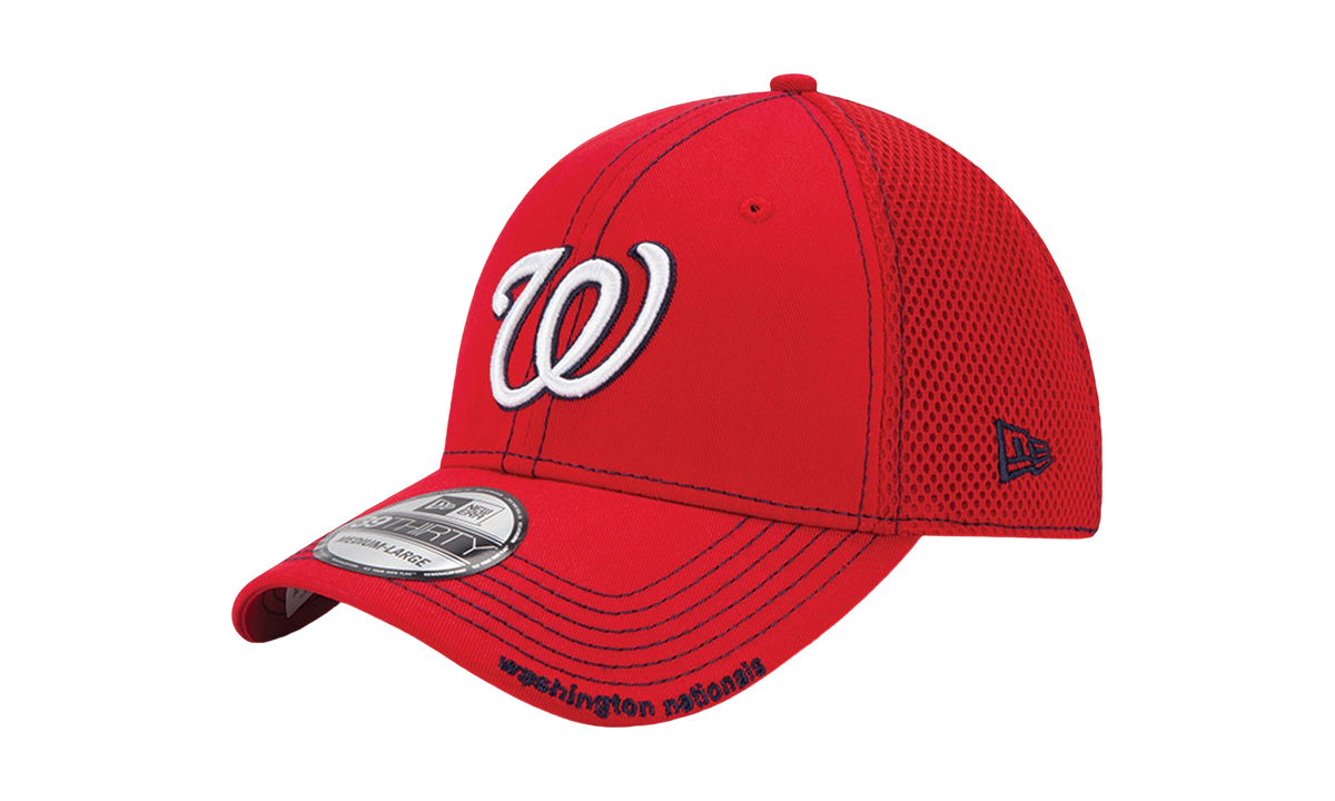 39THIRTY Washington Nationals Classic Neo Team Flex Fit Hat "Red / Black - Stitch" NE571