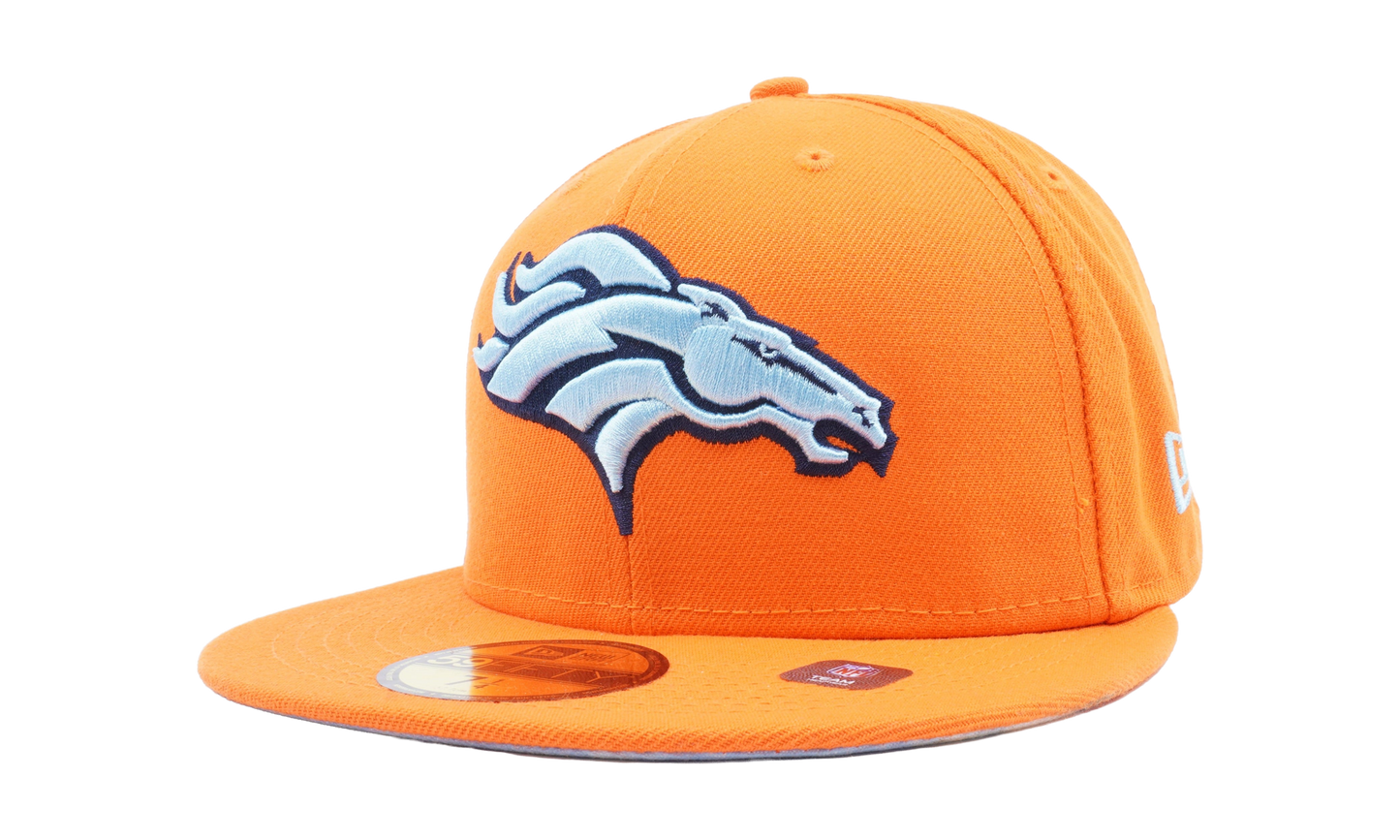 59FIFTY Denver Broncos Cloud Under Fitted Hat "Orange / Sky Blue Cloud - Under Brim" NE816