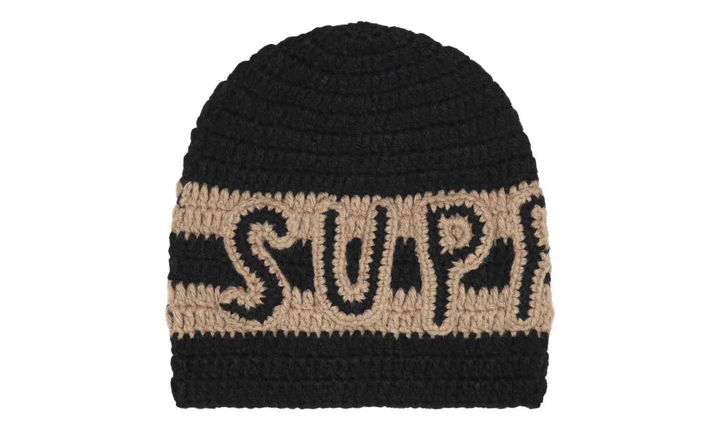 Crochet Logo Beanie "FW25 - Black" SU27869