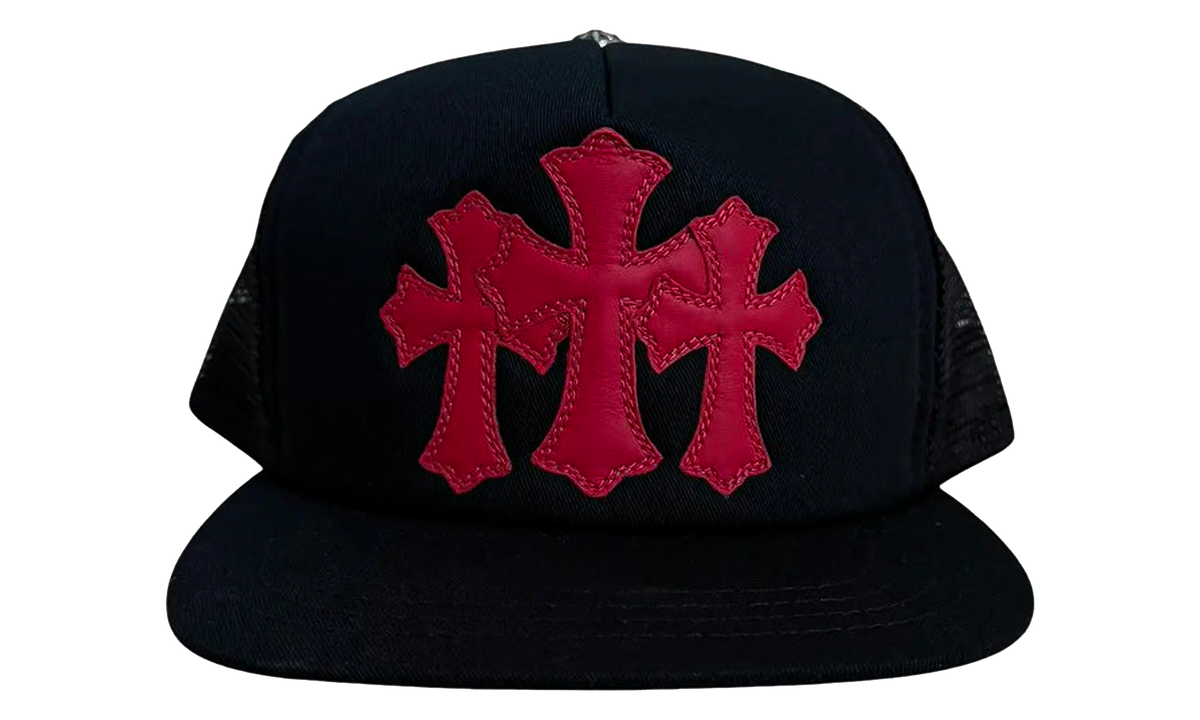 Triple Cross Patch Cemetery Trucker Hat "Black Red" CHRM1604