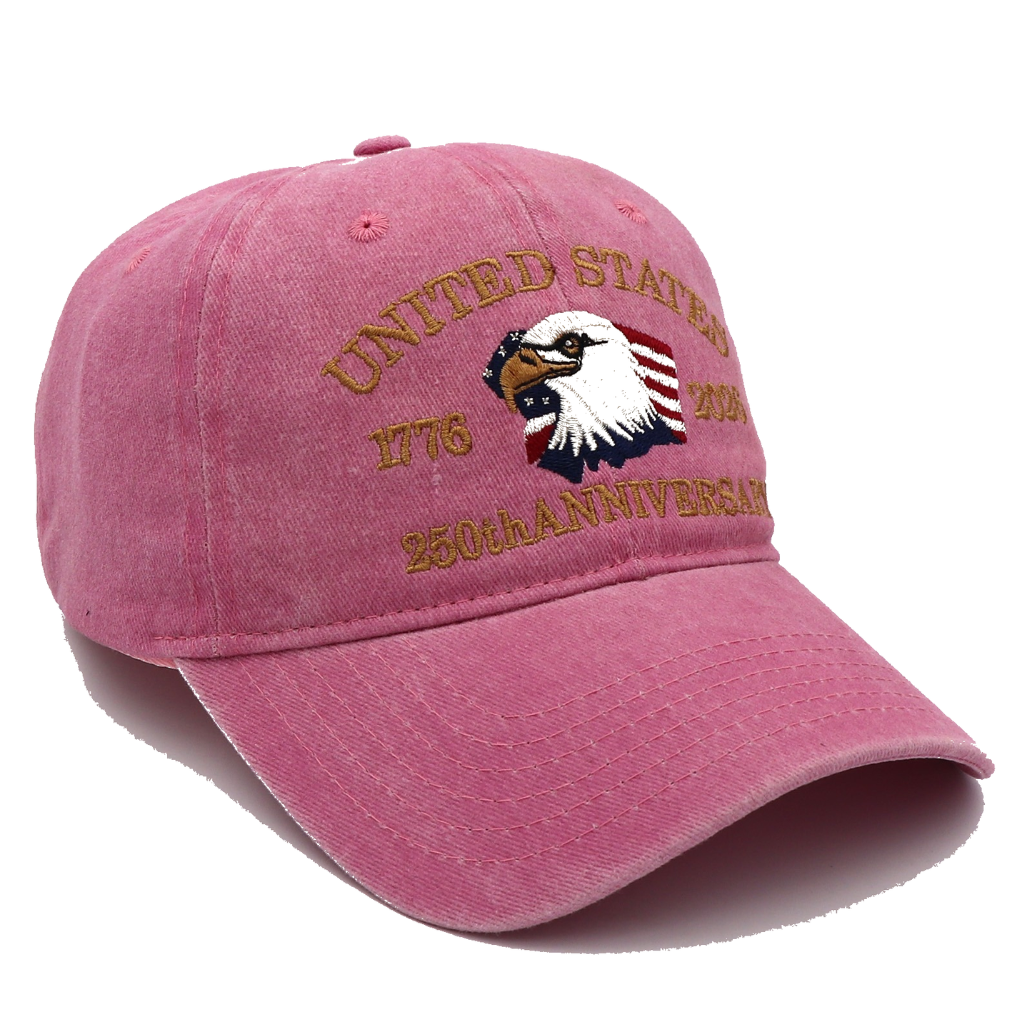 America 250th Anniversary Hat 1776–2026 – Pink Eagle & Flag Adjustable Patriotic Baseball Cap