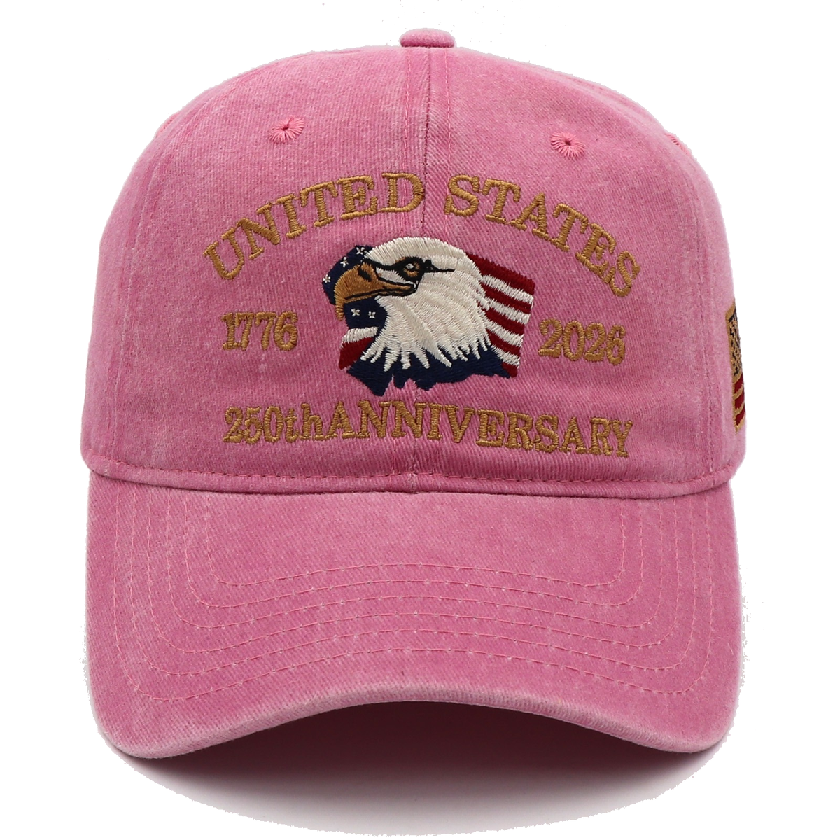 America 250th Anniversary Hat 1776–2026 – Pink Eagle & Flag Adjustable Patriotic Baseball Cap