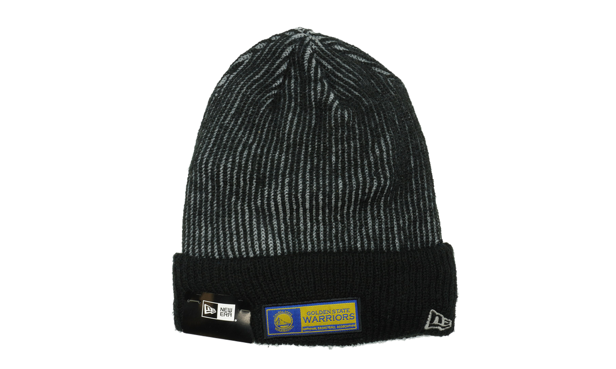 Golden State Warriors Tech Knit Beanie "Black and Gray Stripes / Black Cuff" NE1134