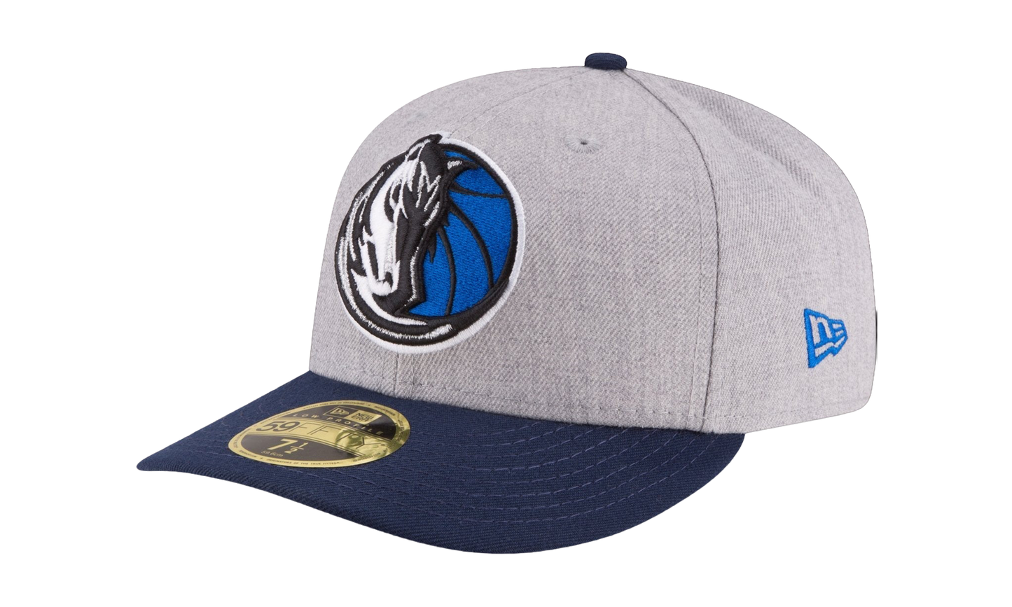 59FIFTY Dallas Mavericks Low Profile Authentic Fitted Hat "Heather Grey / Navy - Visor" NE947