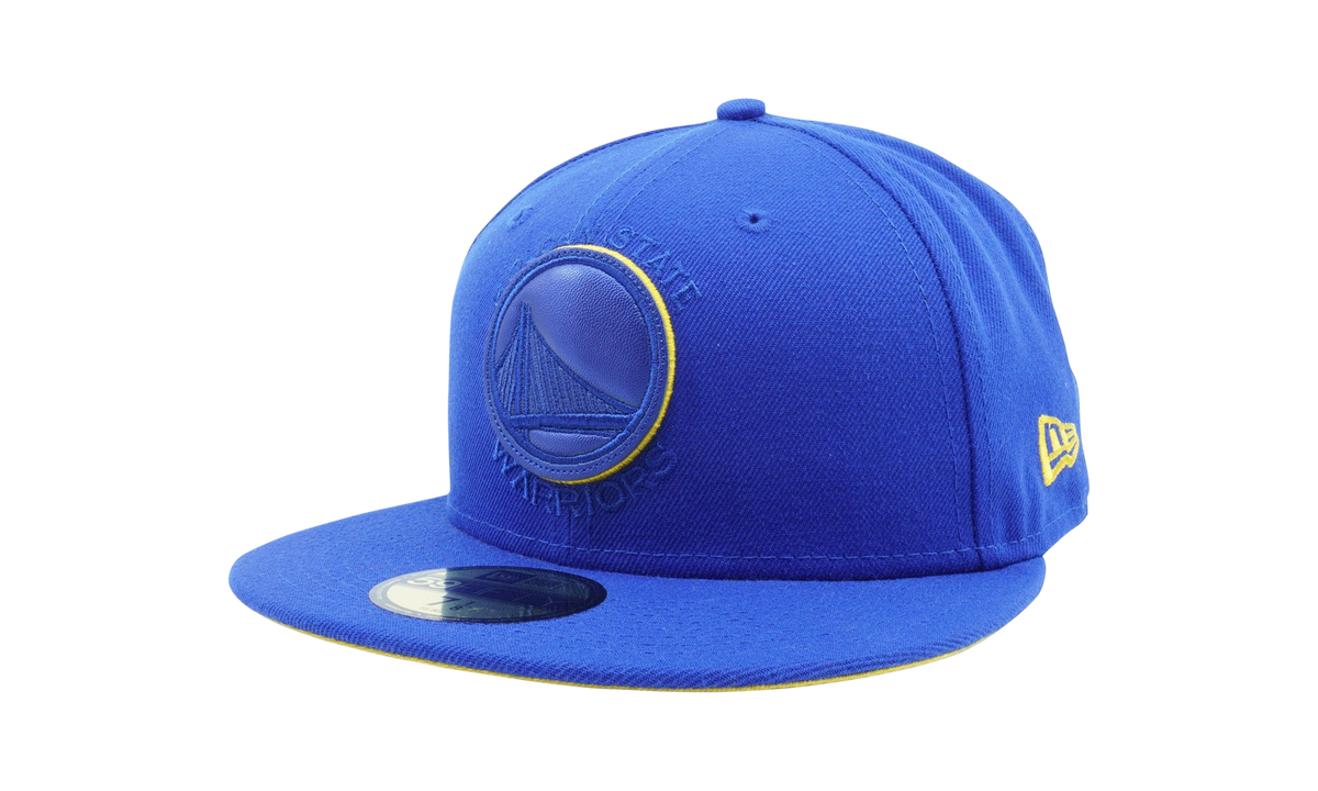 59FIFTY Golden State Warriors Leather Pop Fitted Hat "Royal Blue" NE1138