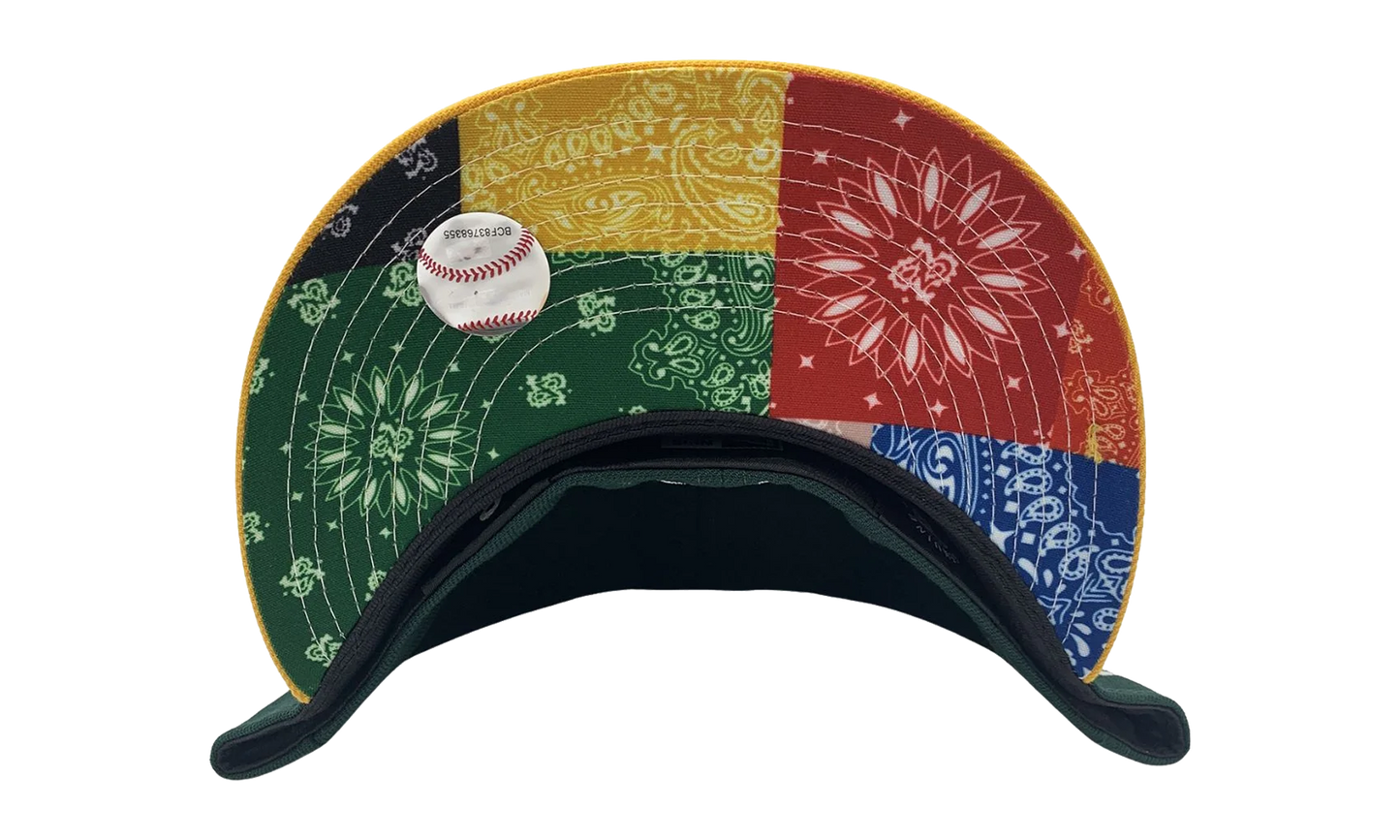59FIFTY Oakland Athletics Patchwork Paisley Undervisor Fitted Hat "Fir / Multicolor" NE526