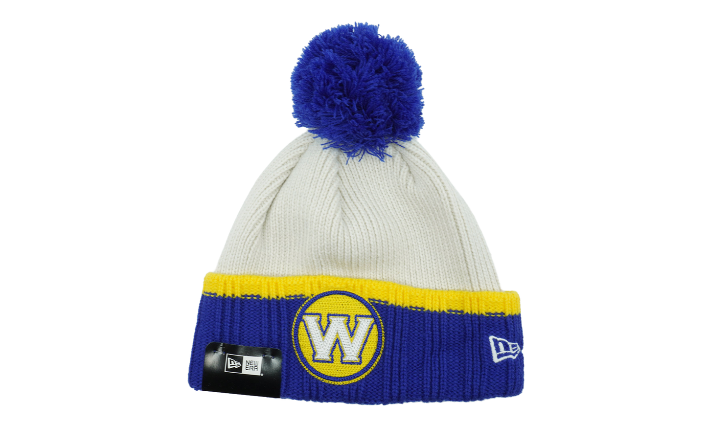 Golden State Warriors Prime Team Beanie "White / Blue and Yellow - Cuff / Blue - Pom" NE1135