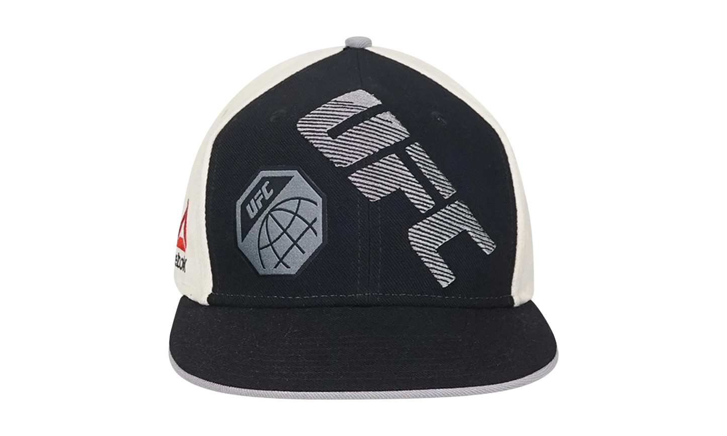 UFC Flat Brim Snapback Hat "Black / Cream / Silver" VW41Z 018 USI