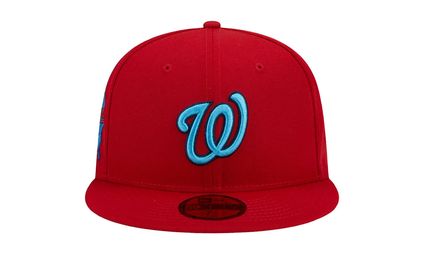 59FIFTY Washington Nationals Father’s Day On-Field Fitted Hat "Red / Teal - Brim" NE901