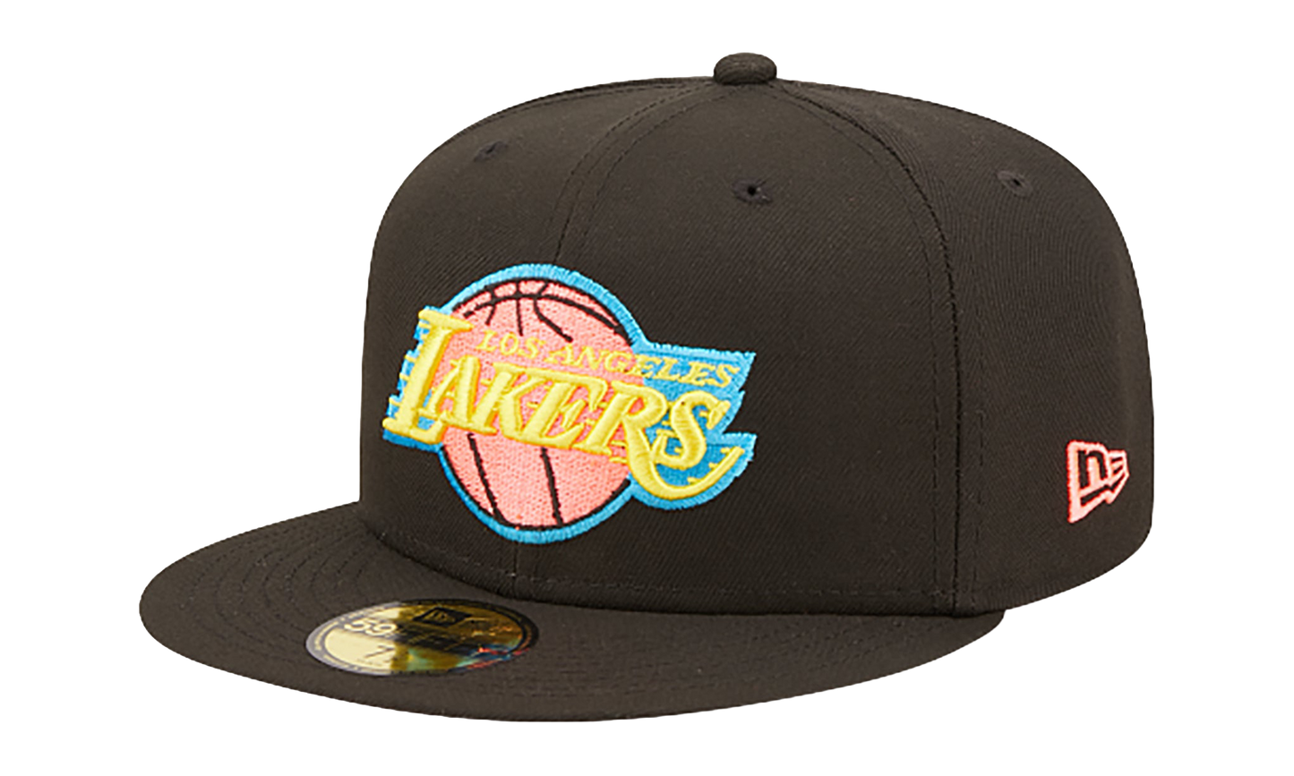 59FIFTY Los Angeles Lakers Pink Glow Fitted Hat "Walnut / Pink - Under Brim" NE1056