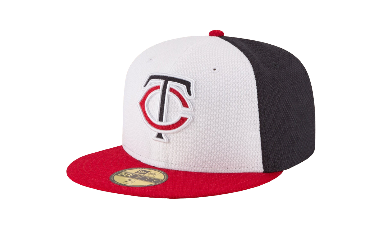 59FIFTY Minnesota Twins Diamond Era Fitted Hat "White and Black / Red - Brim" NE577