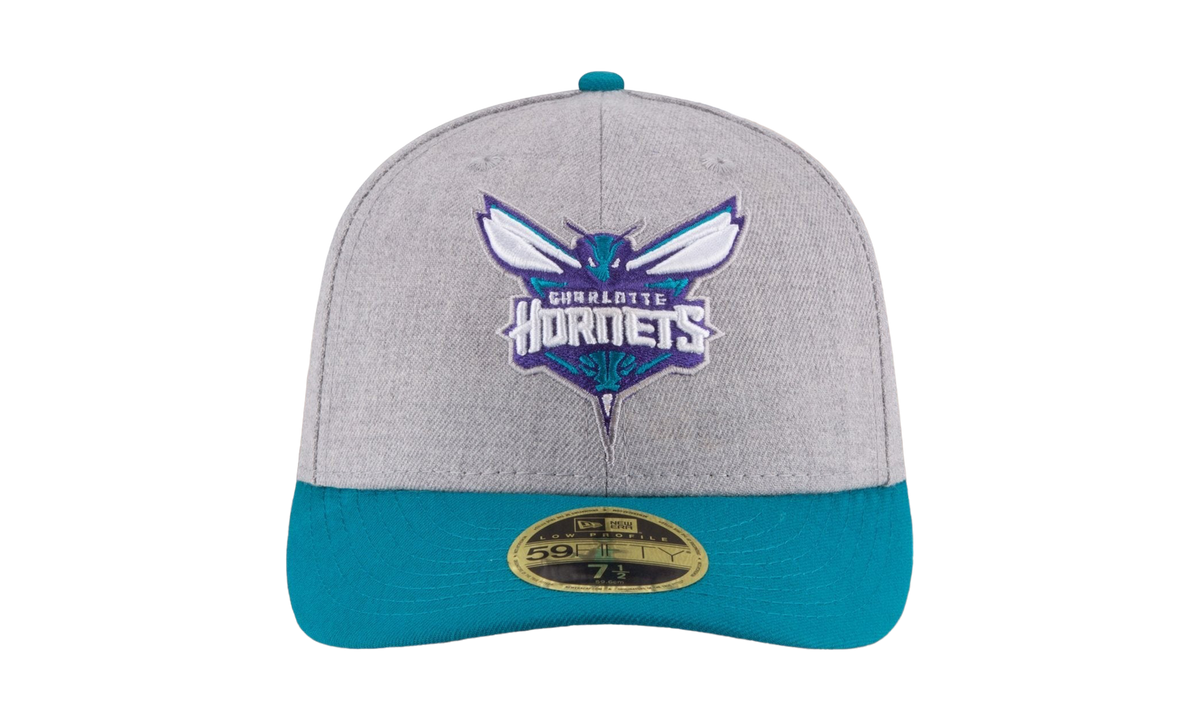 59FIFTY Charlotte Hornets Low Profile Authentic Fitted Hat "Heather Grey / Turquoise - Brim" NE945