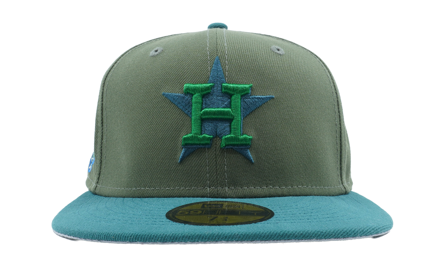 59FIFTY Houston Astros 45th Garden Party Fitted Hat "Olive / Teal - Brim" NE1099