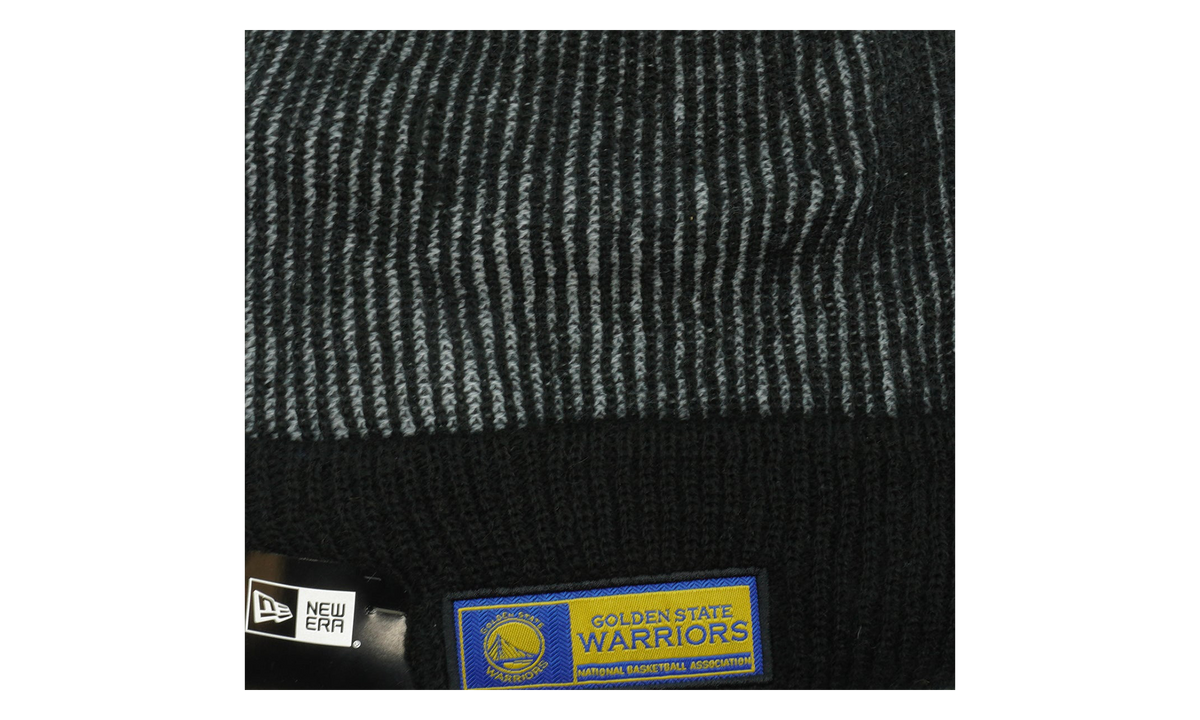 Golden State Warriors Tech Knit Beanie "Black and Gray Stripes / Black Cuff" NE1134