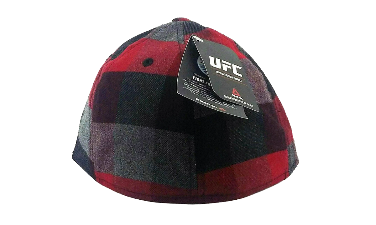 UFC Buffalo Plaid Flannel FVF Flex Hat "Red / Black" M850Z 004 UUFC