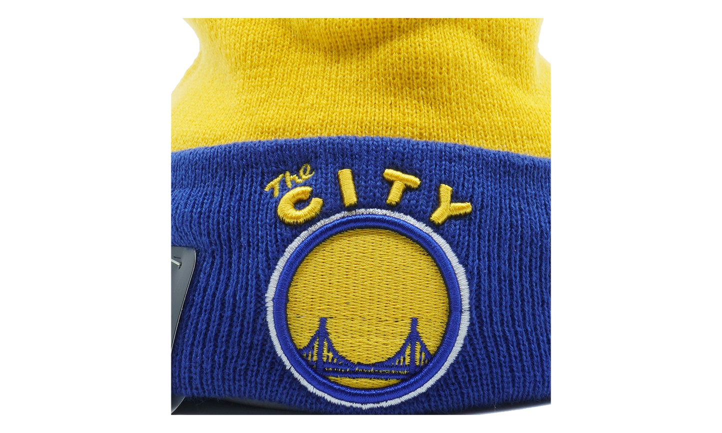 Golden State Warriors City Edition Knit Beanie "Yellow / Blue - Cuff / Blue - Pom" NE1165