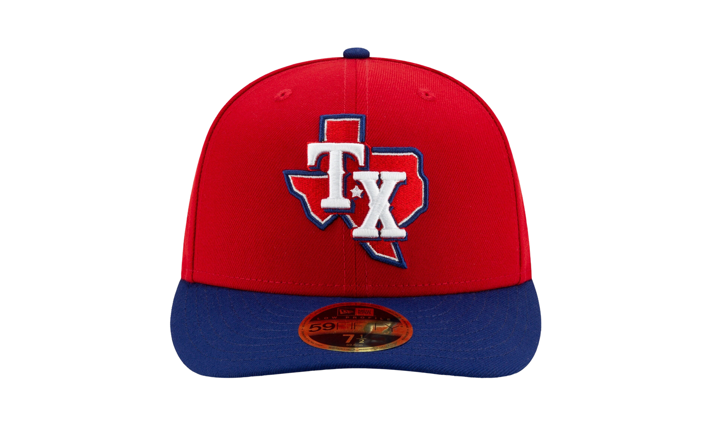 59FIFTY Texas Rangers 2020 Alt3 Low Profile Authentic Fitted Hat "Red / Blue - Brim" NE1034