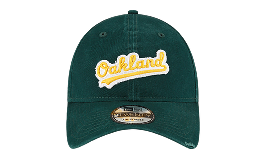 9TWENTY Oakland Athletics Core Classic Distressed Patch Strapback Hat "Dark Green" NE756