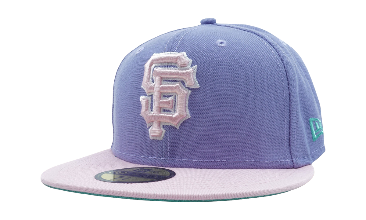 59FIFTY San Francisco Giants World Series Battle Bay Fitted Hat "Purple Smoke / Pink - Brim / Sky Blue - Under Brim" NE1086