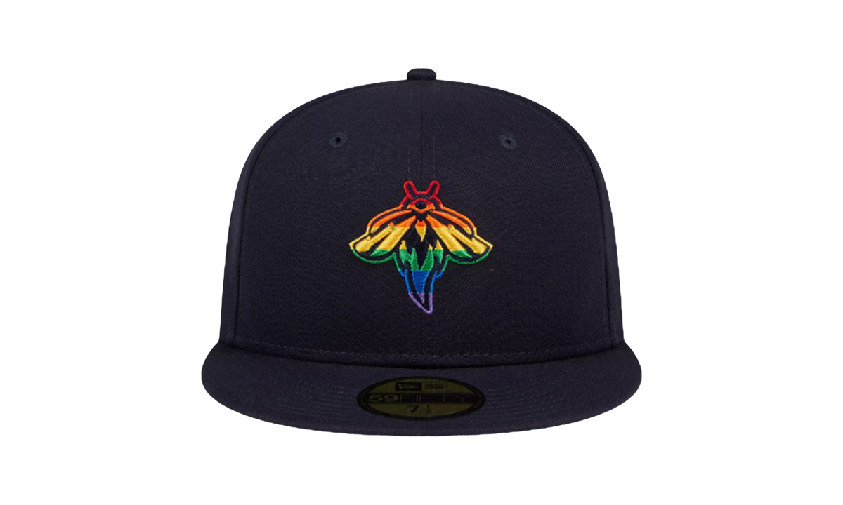 59FIFTY Columbia Fireflies Theme Night 'Pride' Fitted Hat "Navy / Rainbow - Under Brim" NE764