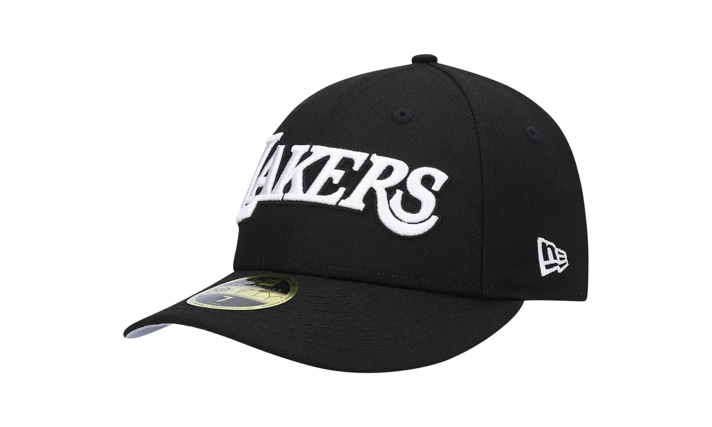 59FIFTY Los Angeles Lakers Team Logo Low Profile Fitted Hat "Black / White - Under Brim" NE1050