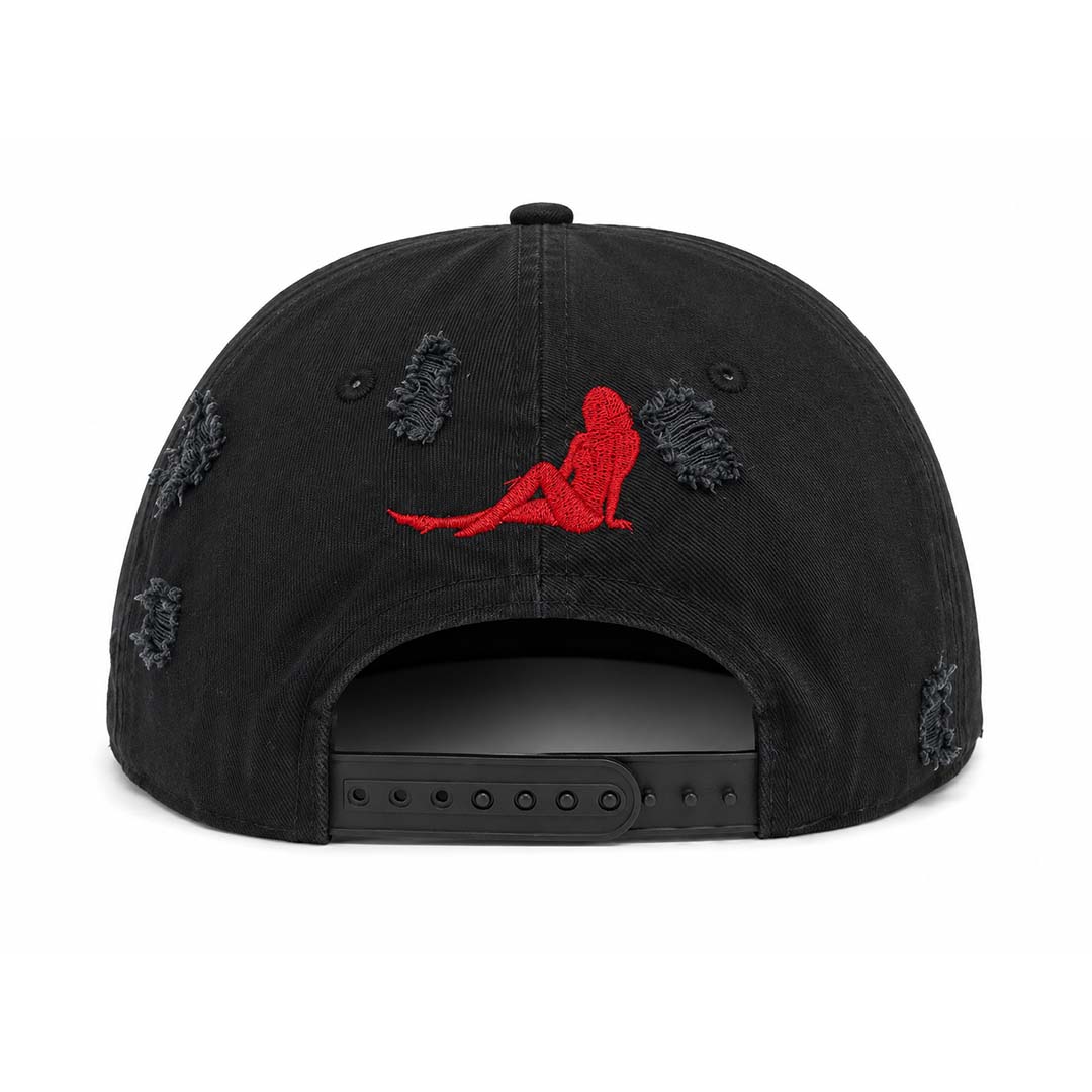 Triple Sevens Black Red Snapback Hat Sevs