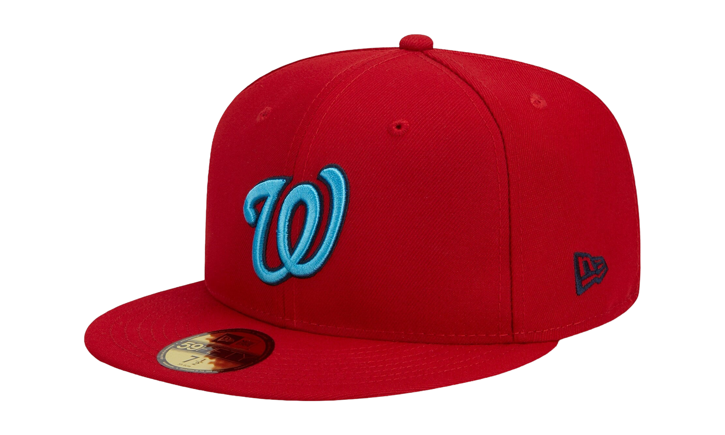 59FIFTY Washington Nationals Father’s Day On-Field Fitted Hat "Red / Teal - Brim" NE901