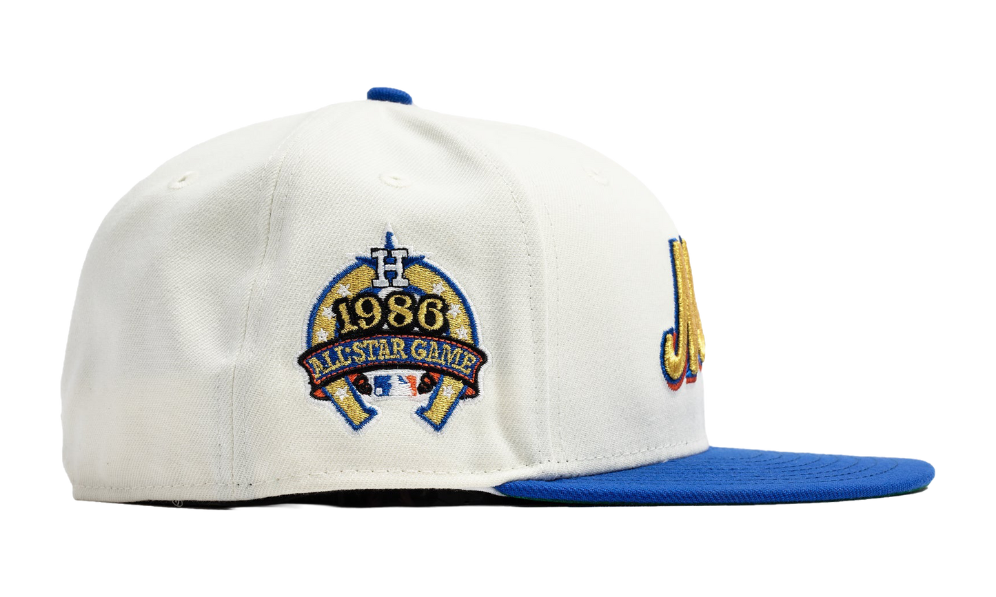 59FIFTY New York Mets 1986 All Star Game Patch Fitted Hat "White - Blue Visor" NE547