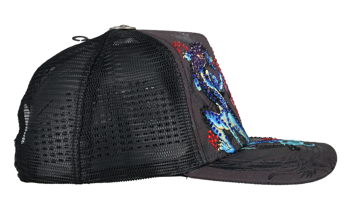 Panteras Rhinestone Trucker Hat "Black / Red / Blue" EHHS0001 95RS