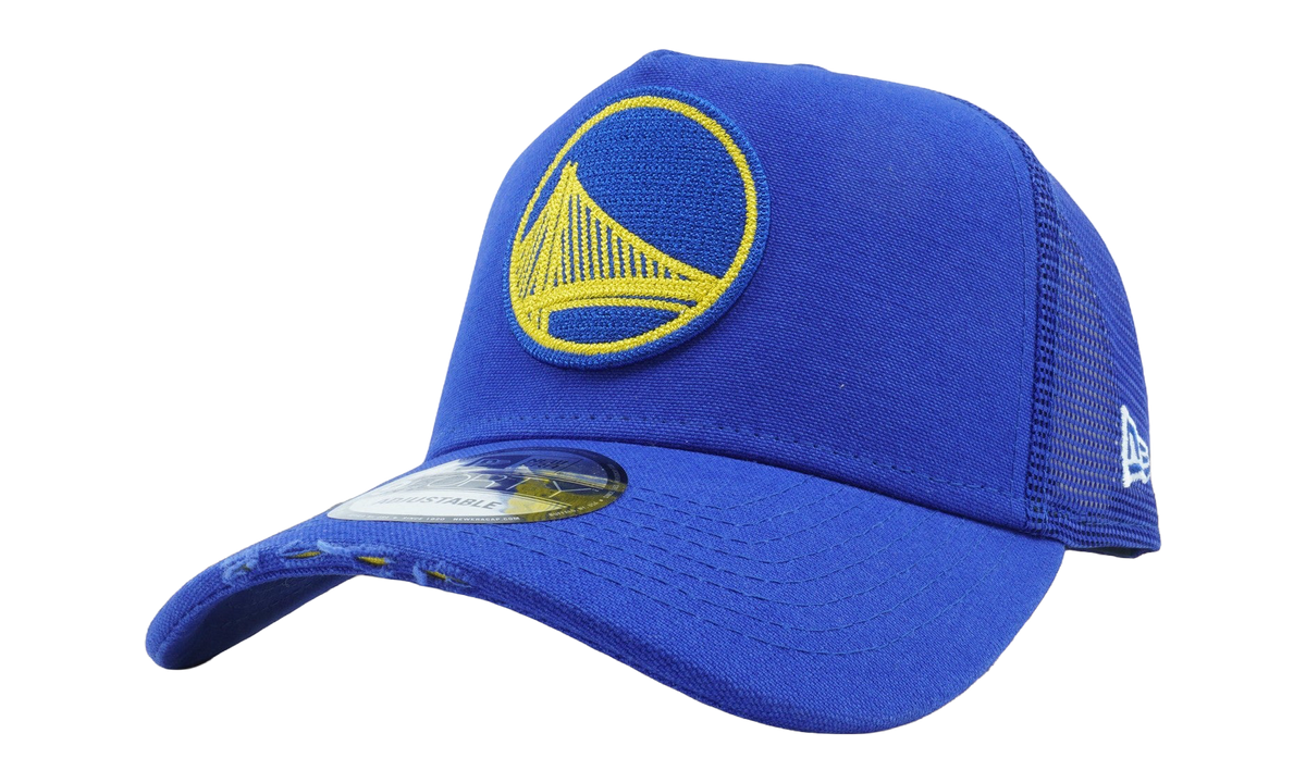 9FORTY Golden State Warriors Trucker Torn Snapback Hat "Blue" NE1166