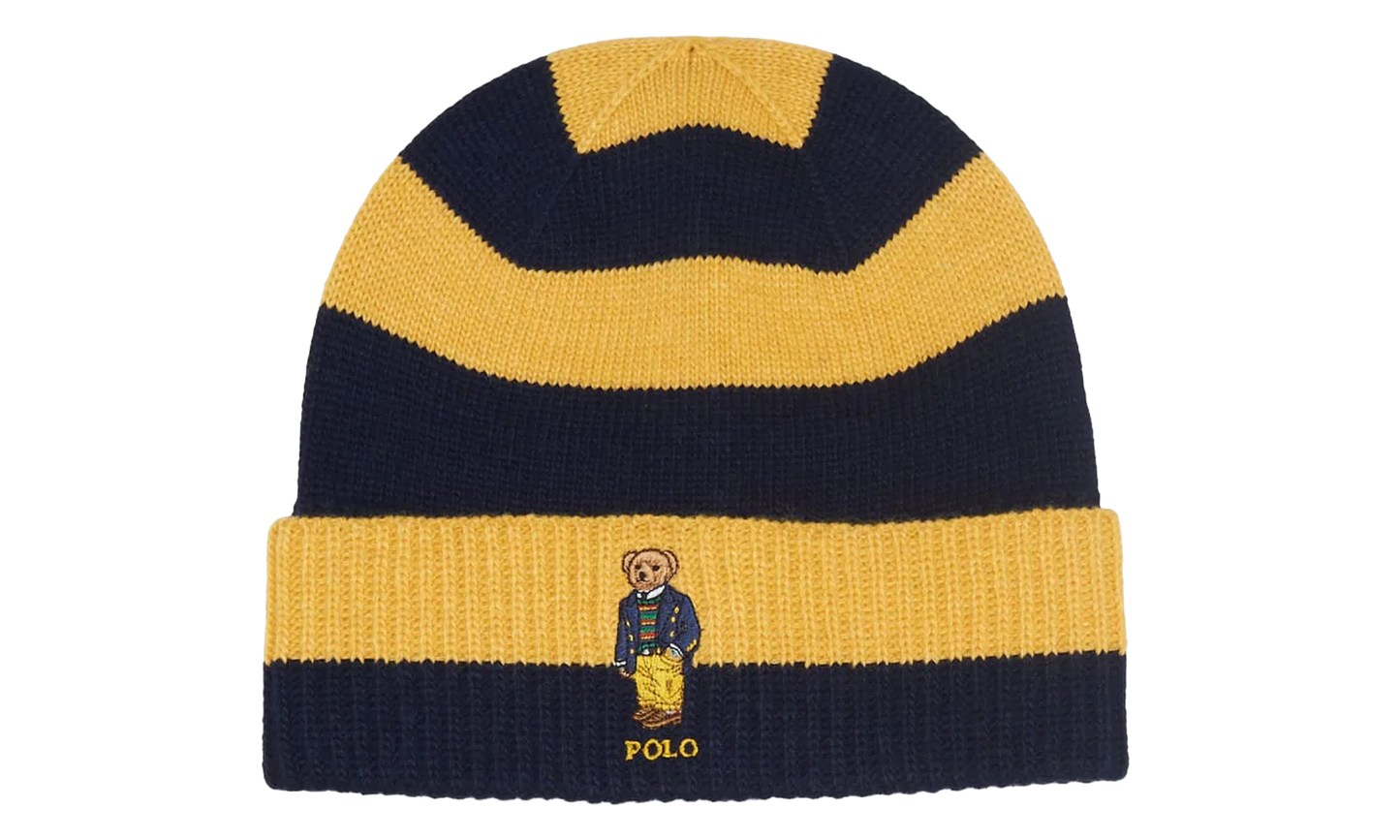 RUGBY STRIPE BEAR BEANIE "Blue / Yellow" PC0817 730